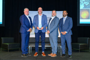 Lee Timmins accepting the W2RO award